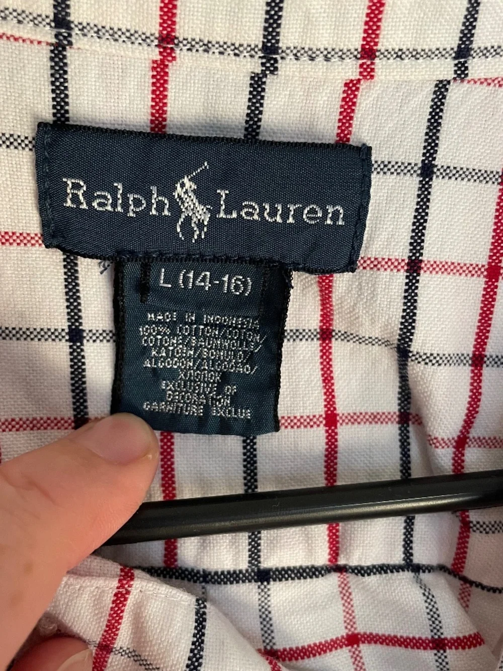 Ralph Lauren, red white and blue shirt
